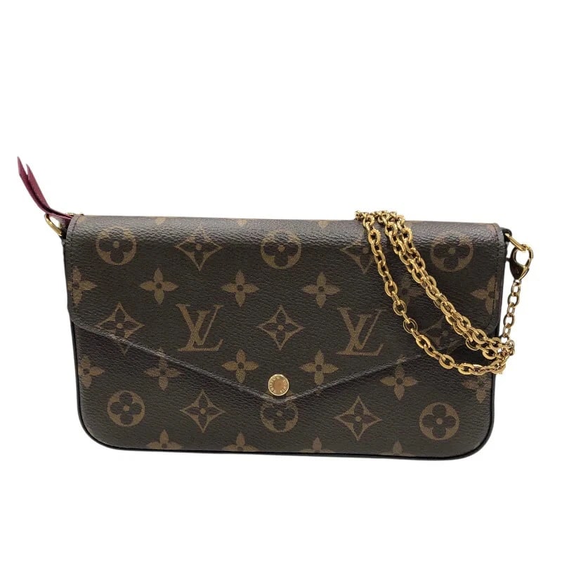 LOUIS VUITTON POCHETTE FELICIE BROWN MONOGRAM SHOULDER BAG: LOUIS VUITTON Pochette Felicie Brown Monogram Shoulder Bag Brand: LOUIS VUITTON Type/Style: Handbag Material: Monogram Color: Brown Size: W: 21cm / H: 12cm / D: 3cm Accessories: None Acces