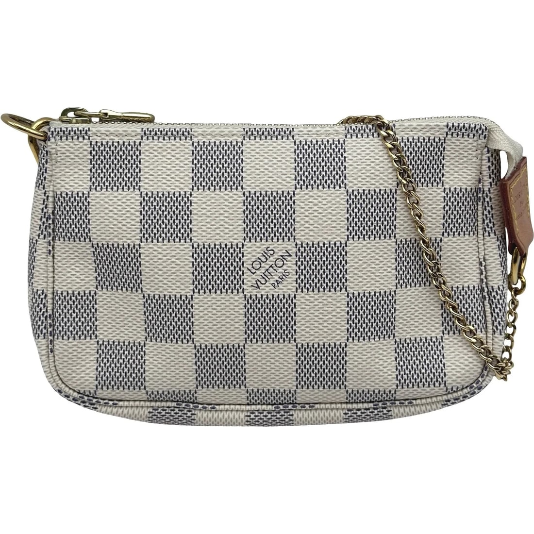 LOUIS VUITTON MINI POCHETTE ACCESSOIRES: LOUIS VUITTON Mini Pochette Accessoires Brand: LOUIS VUITTON Type/Style: Handbag Material: Damier Azur Color: white Size: W: 14cm / H: 9.5cm / D: 2.5cm Accessories: None Accessories Notice