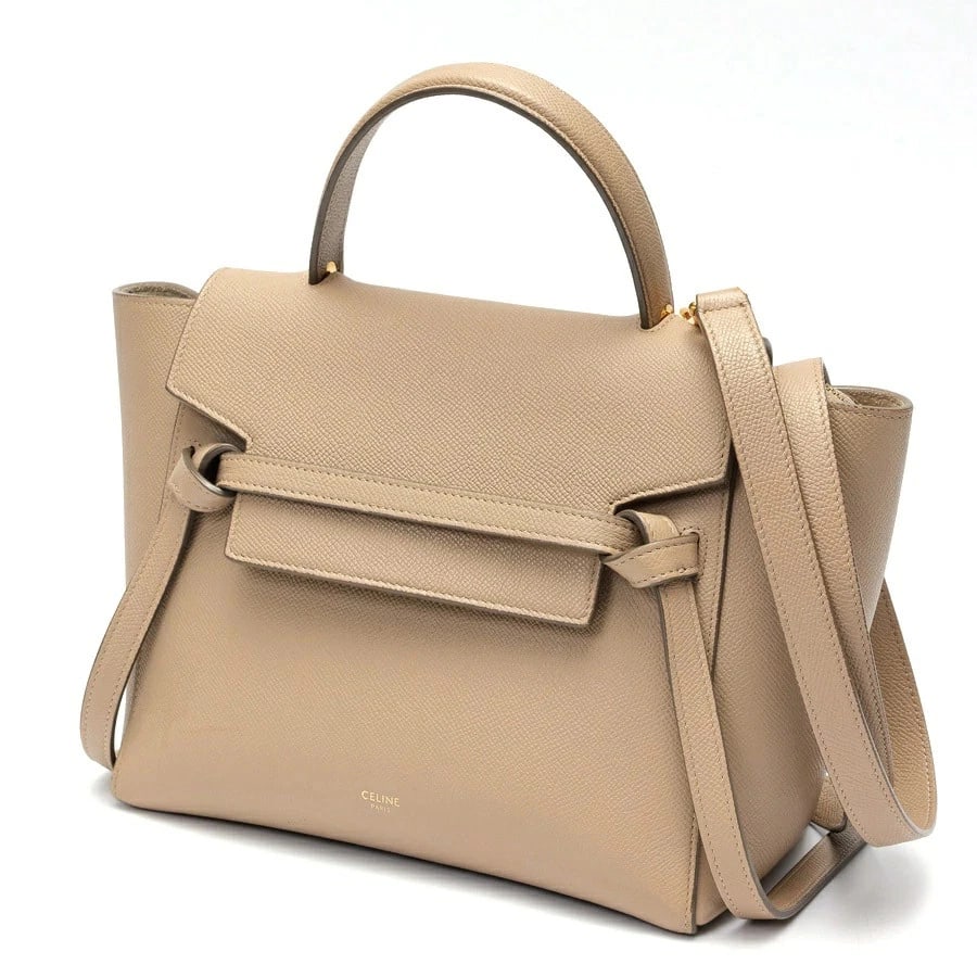 CELINE BELT BAG MICRO SHOULDER: Celine Belt Bag Micro Shoulder Brand: Celine Type/Style: Bag Material: Grained Calfskin Color: Light Taupe Size: W24?H20?D13cm Accessories: None Accessories Notice: When purchasing pre-owned goods,