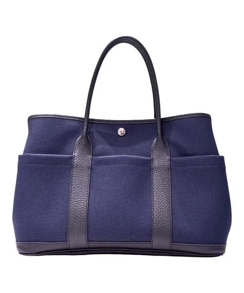 HERMES GARDEN PARTY POCKET 36 PM: HERMES Garden Party Pocket 36 PM Brand: HERMES Type/Style: Handbag Material: Toile Military/Country [Canvas-Type Fabric] Color: Blue Marine X Noir Size: H:26.5cm / W:36.0cm / D:18.0cm Accessories: