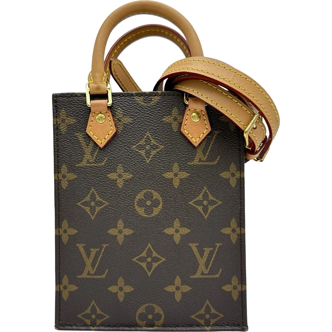 LOUIS VUITTON PETIT SAC PLAT MONOGRAM SHOULDER BAG (1 of 6)