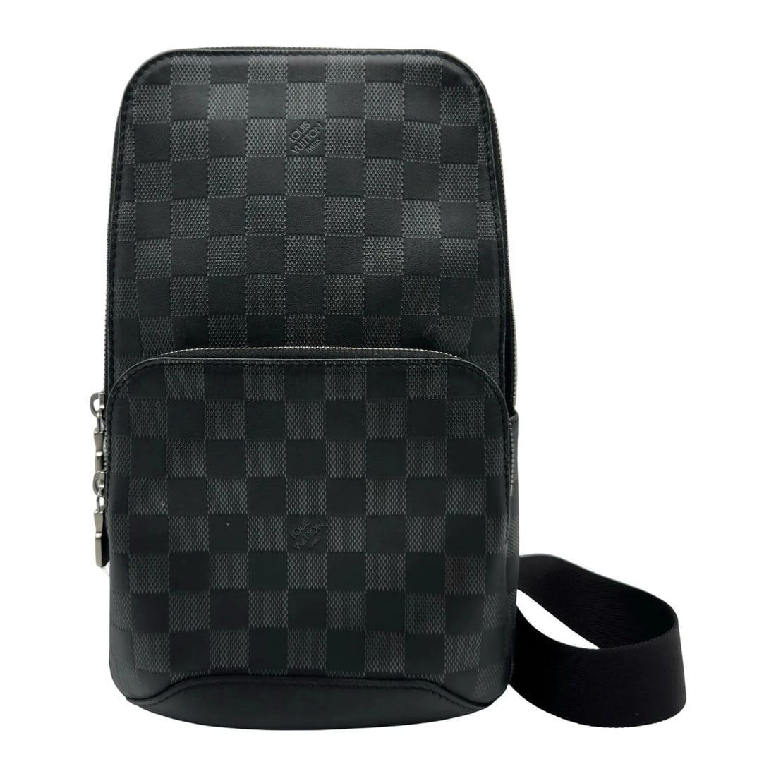 LOUIS VUITTON AVENUE SLING BAG SHW DAMIER BODY BAG: LOUIS VUITTON Avenue Sling Bag SHW Damier Body Bag Brand: LOUIS VUITTON Type/Style: Handbag Material: Damier Infini Color: Black / SV Hardware Size: W: 18cm / H: 30cm / D: 7cm Accessories: None