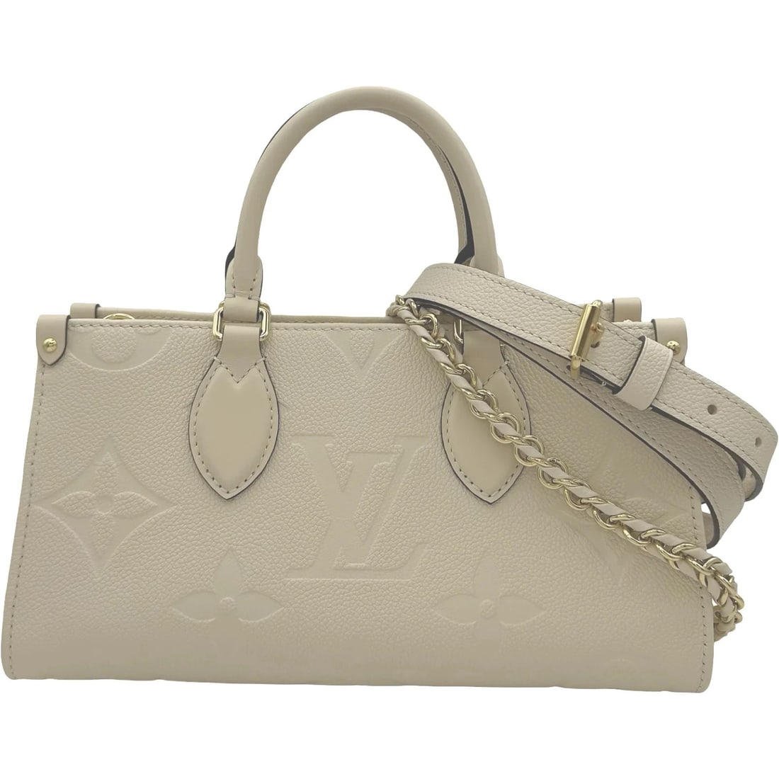 LOUIS VUITTON ONTHEGO EW EMPREINTE SHOULDER BAG: LOUIS VUITTON Onthego EW Empreinte Shoulder Bag Brand: LOUIS VUITTON Type/Style: Handbag Material: Empreinte Color: claim Size: W: 26.5cm / H: 14cm / D: 9cm Accessories: None Accessories Notice: When