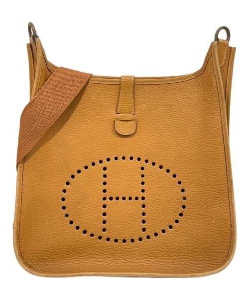 HERMES EVELYNE GM SHOULDER BAG ARDENNES CIRCLE N STAMP: HERMES Evelyne GM Shoulder Bag Ardennes Circle N Stamp Brand: HERMES Type/Style: Handbag Material: Ardennes Color: Yellow-Brown Size: H:31.0cm / W:31.0cm / D:10.0cm Accessories: None Accessories