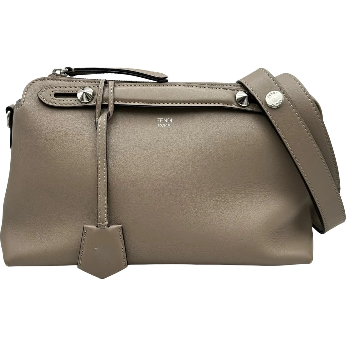FENDI BY THE WAY MEDIUM GREY SHW SHOULDER BAG: FENDI By The Way Medium Grey SHW Shoulder Bag Brand: FENDI Type/Style: Handbag Material: Leather Color: Gray / SV Hardware Size: W: 28cm / H: 18.5cm / D: 13cm Accessories: None Accessories