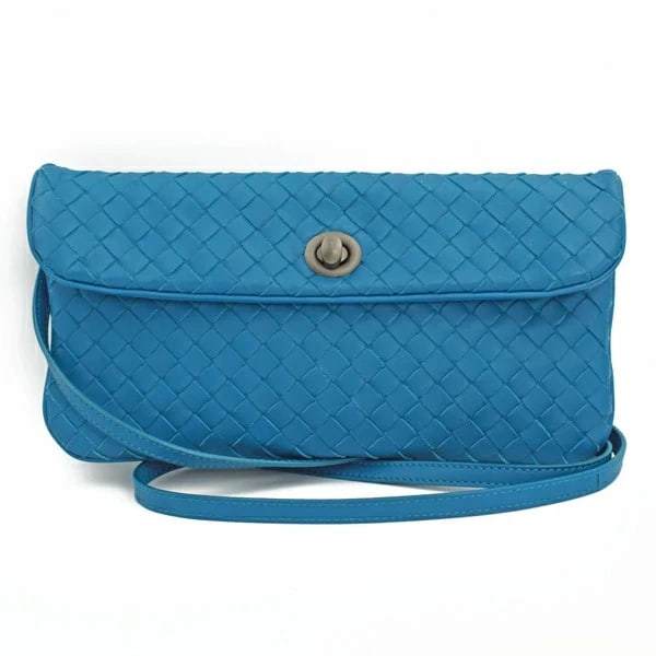 BOTTEGA VENETA INTRECCIATO SHOULDER BAG BLUE: Bottega Veneta Intrecciato Shoulder Bag Blue Brand: Bottega Veneta Type/Style: Handbag Material: Calfskin Color: Blue Size: W: 25cm ? H: 12.5cm Accessories: None Accessories Notice: When p