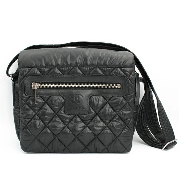 CHANEL COCO SHOULDER BAG NYLON BLACK: Chanel Coco Shoulder Bag Nylon Black Brand: Chanel Type/Style: Handbag Material: Nylon Color: Black Size: W:24cm ? H:22.5cm ? D:10cm Accessories: None Accessories Notice: When purchasing p