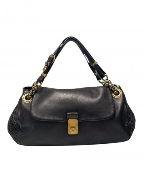 BOTTEGAVENETA SHOULDER BAG: BOTTEGAVENETA Shoulder Bag Brand: BOTTEGA VENETA Type/Style: Handbag Material: Leather Color: brown Size: H:20.0cm / W:35.0cm / D:13.0cm Accessories: None Accessories Notice: When purchasi
