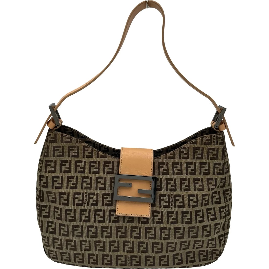 FENDI ZUCCHINO SHOULDER BEIGE CANVAS SHOULDER BAG (1 of 6)