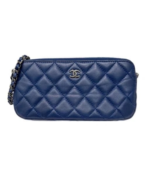 CHANEL MATELASS CHAIN SHOULDER WALLET: CHANEL Matelass? Chain Shoulder Wallet Brand: CHANEL Type/Style: Handbag Material: Lambskin Color: Blue Size: H:10.0cm / W:18.0cm / D:3.0cm Accessories: None Accessories Notice: When purch