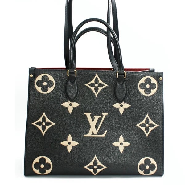 LOUIS VUITTON ONTHEGO MM BICOLOR MONOGRAM EMPREINTE BLACK M45495 (1 of 5)