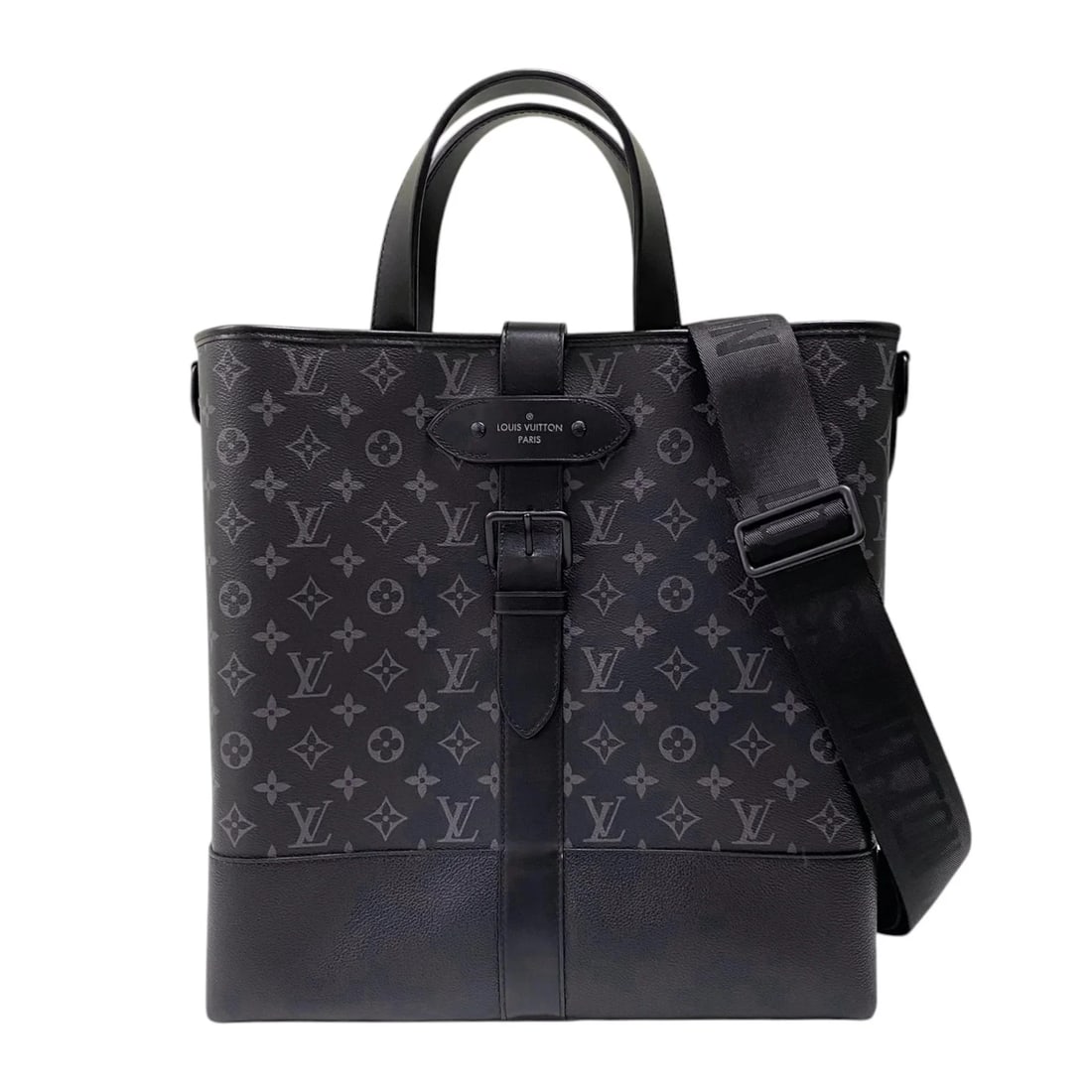LOUIS VUITTON TOTE MONOGRAM ECLIPSE SHOULDER BAG: LOUIS VUITTON Tote Monogram Eclipse Shoulder Bag Brand: LOUIS VUITTON Type/Style: Handbag Material: Monogram Eclipse Canvas Color: black Size: W: 36cm / H: 37cm / D: 13cm Accessories: None