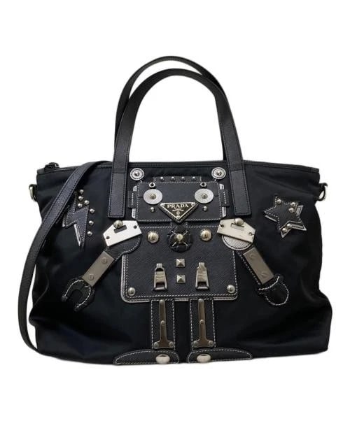 PRADA TESSUTO ROBOT TOTE BAG: PRADA Tessuto Robot Tote Bag Brand: PRADA Type/Style: Handbag Material: Nylon X Leather Color: Black Size: H:23cm / W:29cm / D:6cm Accessories: None Accessories Notice: When purchasing pre