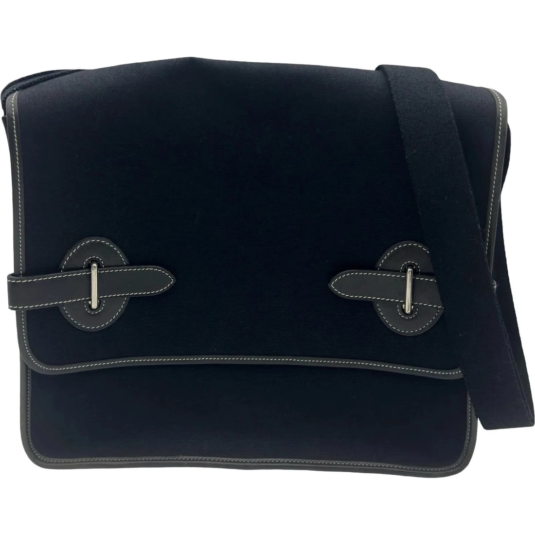 HERMES PM BLACK SHW TOILE/LEATHER SHOULDER BAG: HERMES PM Black SHW Toile/Leather Shoulder Bag Brand: HERMES Type/Style: Handbag Material: Toile/Leather Color: Black / SV Hardware Size: W: 33cm / H: 28cm / D: 7cm Accessories: None Acces