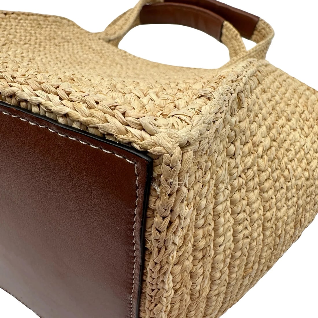 CELINE TRIOMPHE RAFFIA BAG BEIGE/BLACK - 6