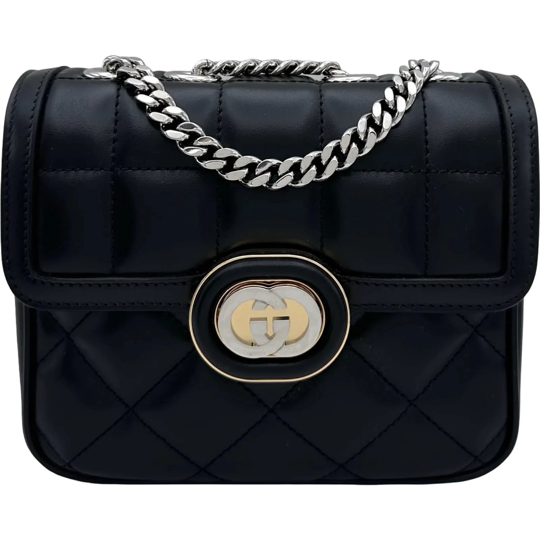 GUCCI BLACK SHOULDER BAG: GUCCI Black Shoulder Bag Brand: GUCCI Type/Style: Handbag Material: Leather Color: Black Size: W: 18cm / H: 14cm / D: 6.5cm Accessories: None Accessories Notice: When purchasing pre-owned goods,