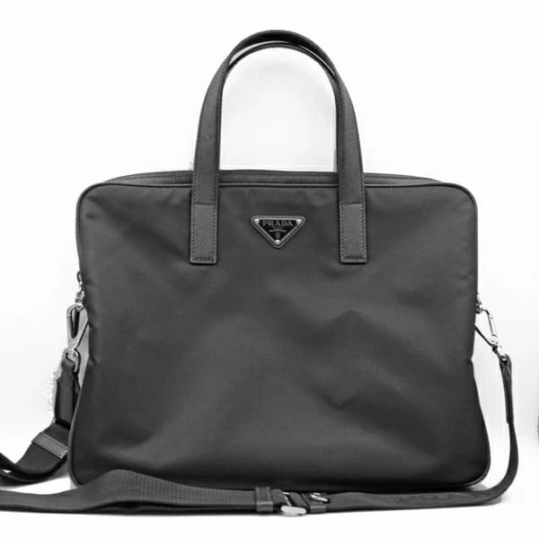 PRADA SOFT BRIEFCASE NYLON BLACK (1 of 6)