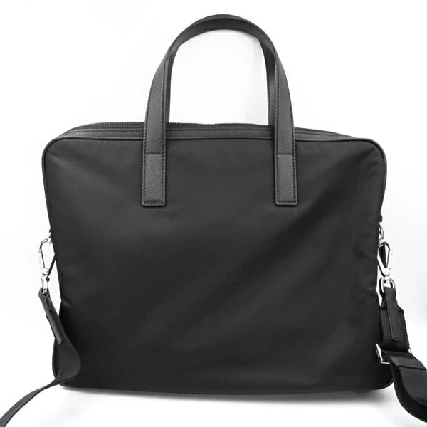 PRADA SOFT BRIEFCASE NYLON BLACK - 3