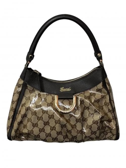 GUCCI ONE SHOULDER BAG: GUCCI One Shoulder Bag Brand: GUCCI Type/Style: Handbag Material: Coated Canvas X Leather Color: Beige X Brown Size: H:20.0cm / W:31.0cm / D:12.0cm Accessories: None Accessories Notice: Wh