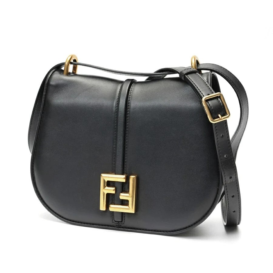 FENDI CAMON MEDIUM SHOULDER BAG BLACK: Fendi Camon Medium Shoulder Bag Black Brand: Fendi Type/Style: Bag Material: Leather Color: Black Size: W24?H18?D9cm Accessories: None Accessories Notice: When purchasing pre-owned goods, please