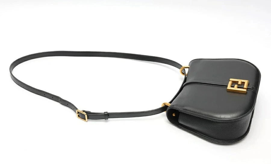 FENDI CAMON MEDIUM SHOULDER BAG BLACK - 2