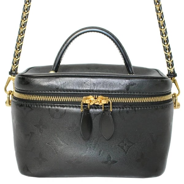 LOUIS VUITTON MONOGRAM PM LAMBSKIN LEATHER BLACK: Louis Vuitton Monogram PM Lambskin Leather Black Brand: Louis Vuitton Type/Style: Handbag Material: Lamb Leather Color: Black Size: W:19cm ? H:13cm ? D:9.5cm Accessories: None Accessories
