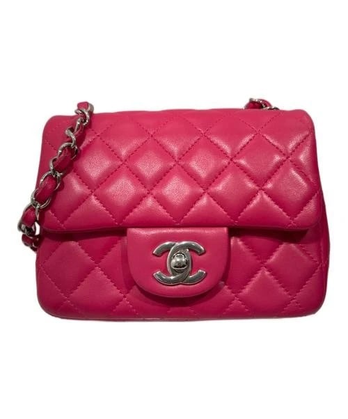 CHANEL MINI MATELASSE: CHANEL Mini Matelasse Brand: CHANEL Type/Style: Handbag Material: Lambskin Color: Pink With Silver Hardware Size: H:12.0cm / W:17.0cm / D:7.0cm Accessories: None Accessories Notice: When purchasing