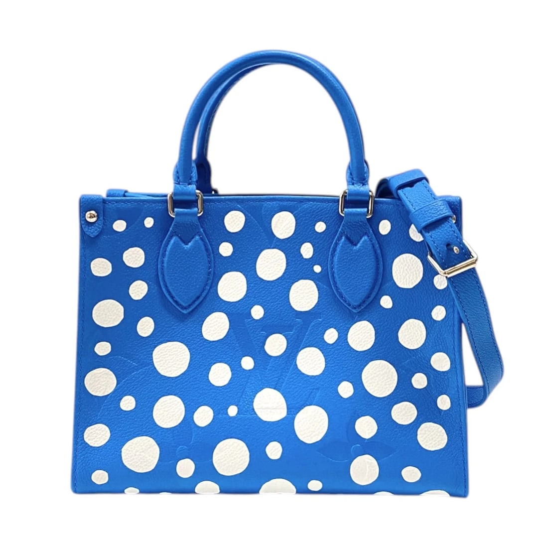 LOUIS VUITTON ONTHEGO PM BLUE MONOGRAM TOTE: LOUIS VUITTON Onthego PM Blue Monogram Tote Brand: LOUIS VUITTON Type/Style: Handbag Material: Monogram Empreinte Dots Color: blue Size: W: 25cm / H: 19cm / D: 10cm Accessories: None Acces