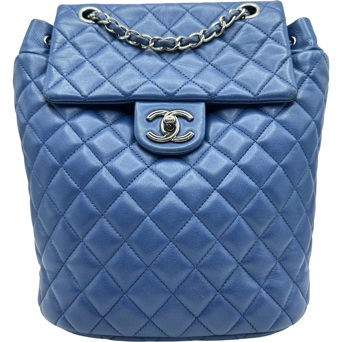 CHANEL MATELASS BACKPACK 23 SERIES BLUE SHW LAMBSKIN: CHANEL Matelass? Backpack 23 Series Blue SHW Lambskin Brand: CHANEL Type/Style: Handbag Material: Lamb Color: Blue / SV Hardware Size: W: 20cm / H: 26cm / D: 12cm Accessories: None Accesso