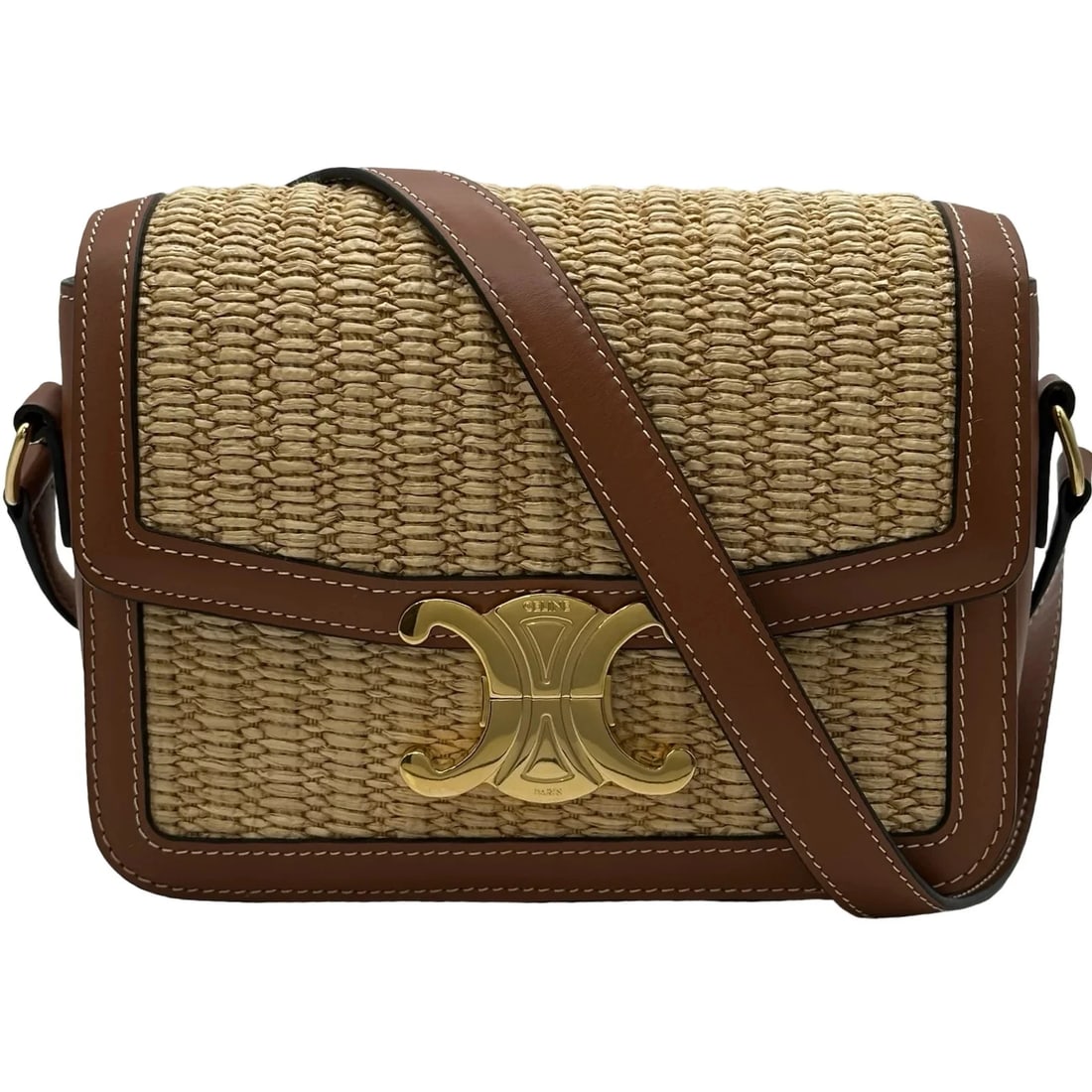CELINE TEEN NATURAL/TAN RATTAN/LEATHER SHOULDER BAG: CELINE Teen Natural/Tan Rattan/Leather Shoulder Bag Brand: CELINE Type/Style: Handbag Material: Rattan/Leather Color: Natural/Tan Size: W: 18.5cm / H: 14cm / D: 4cm Accessories: None Accessories
