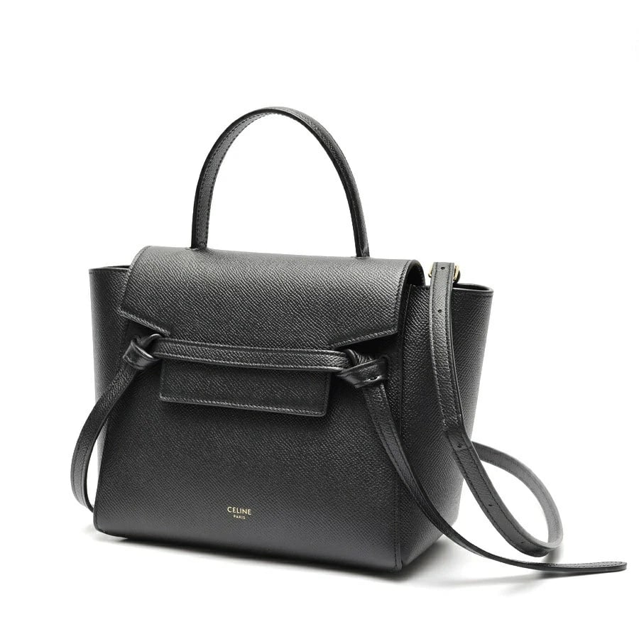 CELINE BELT BAG NANO BLACK: Celine Belt Bag Nano Black Brand: Celine Type/Style: Bag Material: Grained Calfskin Color: Black Size: W20?H17?D11cm Accessories: None Accessories Notice: When purchasing pre-owned goods, please