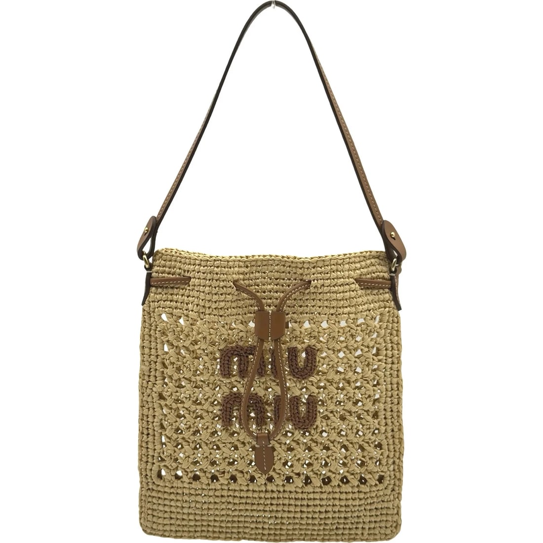 MIU MIU WOVEN FABRIC MINI BAG NATURAL STRAW: Miu Miu Woven Fabric Mini Bag Natural Straw Brand: miu miu Type/Style: Handbag Material: Straw Color: natural Size: W: 20.5cm / H: 22.5cm Accessories: None Accessories Notice: When purchasing