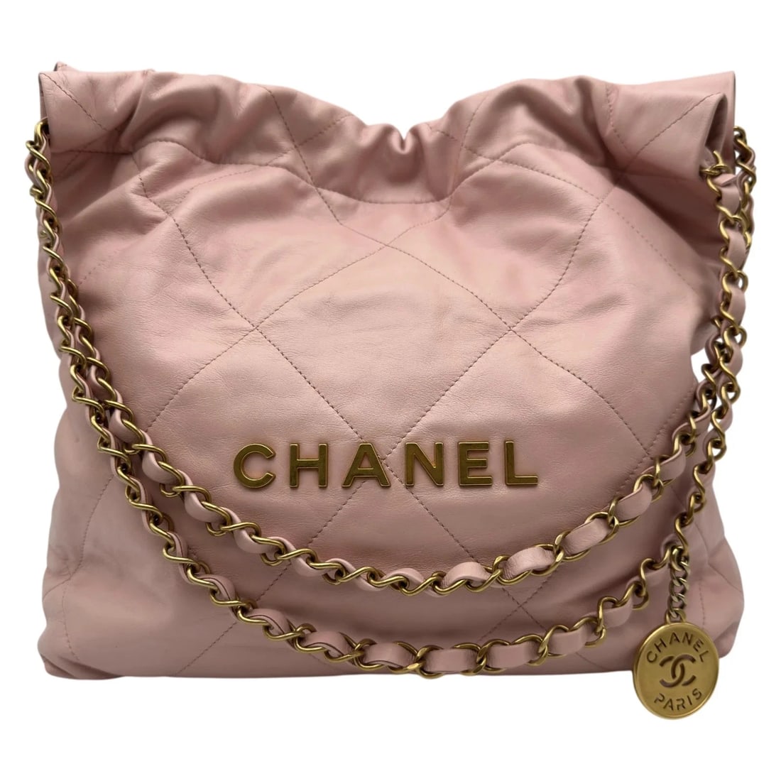 CHANEL SMALL BAG PINK/GHW SHINY CALF: CHANEL Small Bag Pink/GHW Shiny Calf Brand: CHANEL Type/Style: Handbag Material: Shiny Calf Color: Pink // GD Hardware Size: W: 28.0cm / H: 30.0cm / D: 8.0cm Accessories: None Accessories Notice: