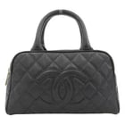 CHANEL COCO MARK MINI BOSTON BAG BOUTIQUE: CHANEL Coco Mark Mini Boston Bag Boutique Brand: Chanel Type/Style: Handbag Material: Caviar Skin Color: Black Size: W:27cm / H:16cm / D:9cm Accessories: None Accessories Notice: When purchasing