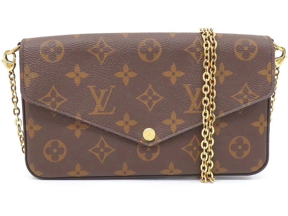LOUIS VUITTON MONOGRAM/FUCHSIA POCHETTE FELICIE SHOULDER BAG: Louis Vuitton Monogram/Fuchsia Pochette Felicie Shoulder Bag Brand: LOUIS VUITTON Type/Style: Handbag Material: Monogram/Fuchsia Color: none Size: W 21 ? H 12 ? G 3cm Accessories: None Accessories