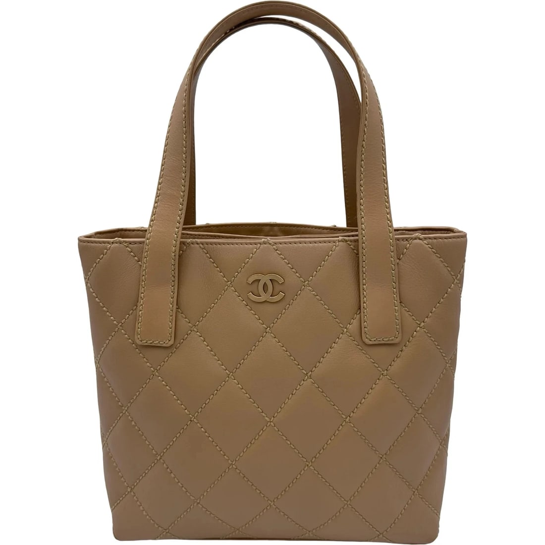 CHANEL WILD STITCH 9 SERIES BEIGE HANDBAG: CHANEL Wild Stitch 9 Series Beige Handbag Brand: CHANEL Type/Style: Handbag Material: Leather Color: beige Size: W: 24cm / H: 23cm / D: 7cm Accessories: None Accessories Notice: When purchasing