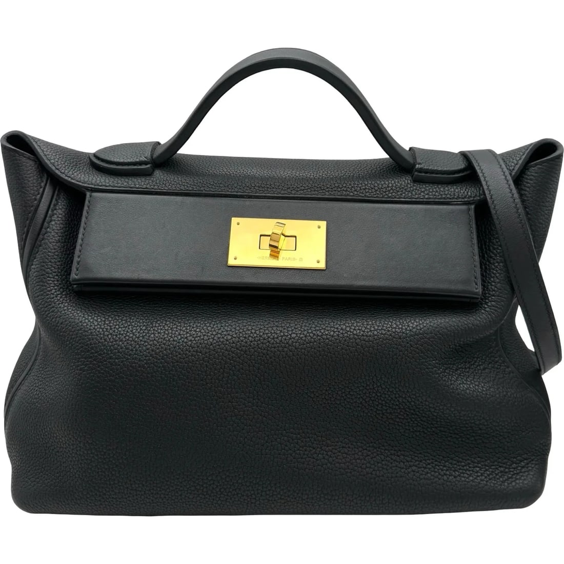 HERMES BLACK GHW TOGO SHOULDER BAG: HERMES Black GHW Togo Shoulder Bag Brand: HERMES Type/Style: Handbag Material: Togo Color: Black / GD Hardware Size: W: 29cm / H: 20cm / D: 13cm Accessories: None Accessories Notice: When
