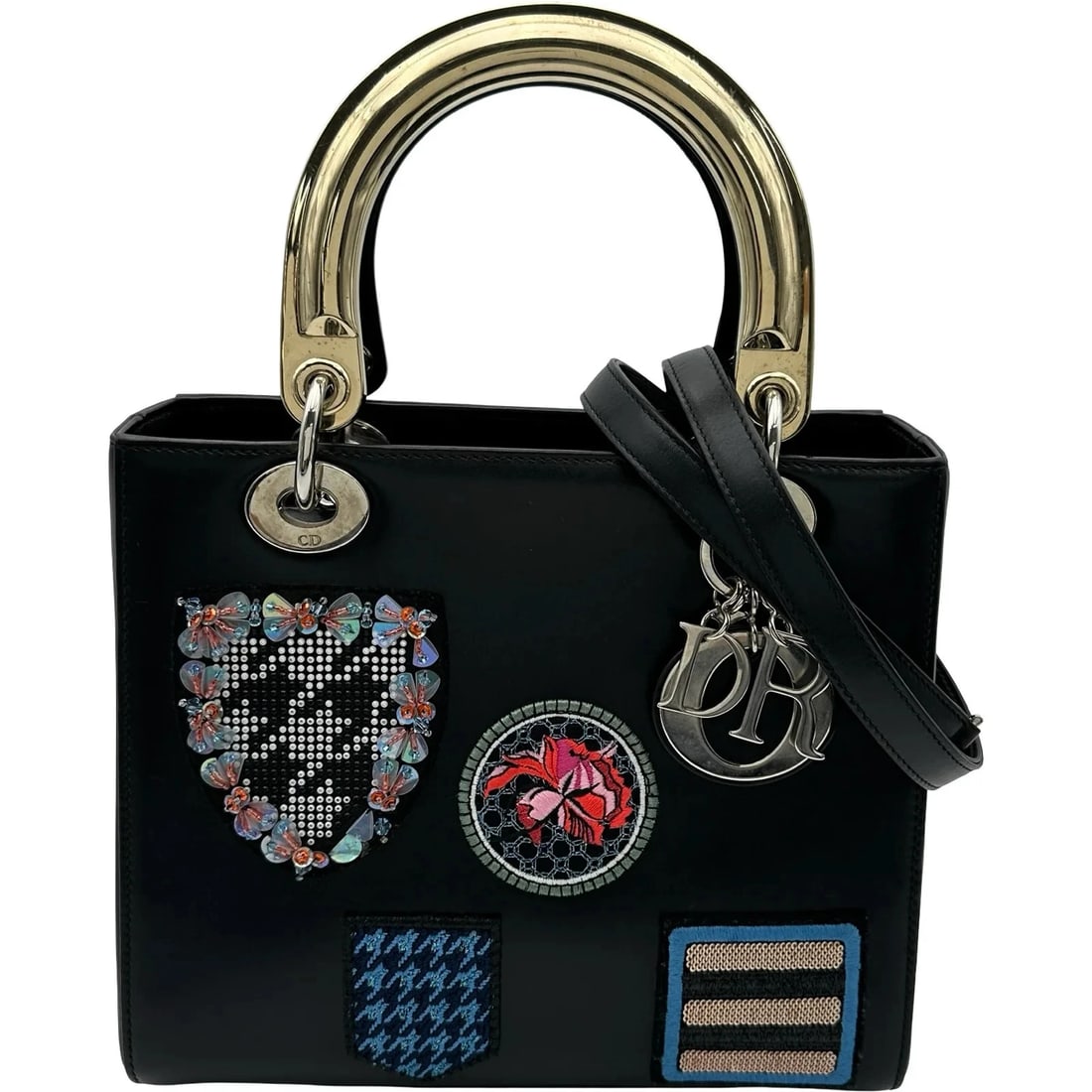 CHRISTIAN DIOR MEDIUM BLACK HANDBAG: Christian Dior Medium Black Handbag Brand: Christian Dior Type/Style: Handbag Material: Leather Color: black Size: W: 23.5cm / H: 21cm / D: 9.5cm Accessories: None Accessories Notice: When