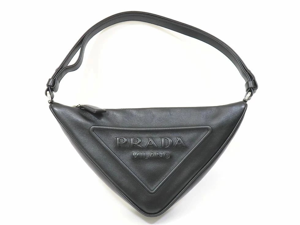 PRADA TRIANGLE CALF LEATHER SHOULDER BAG (1 of 6)