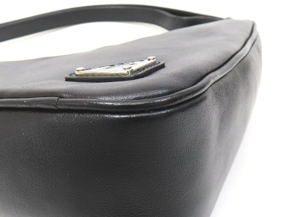 PRADA TRIANGLE CALF LEATHER SHOULDER BAG - 4