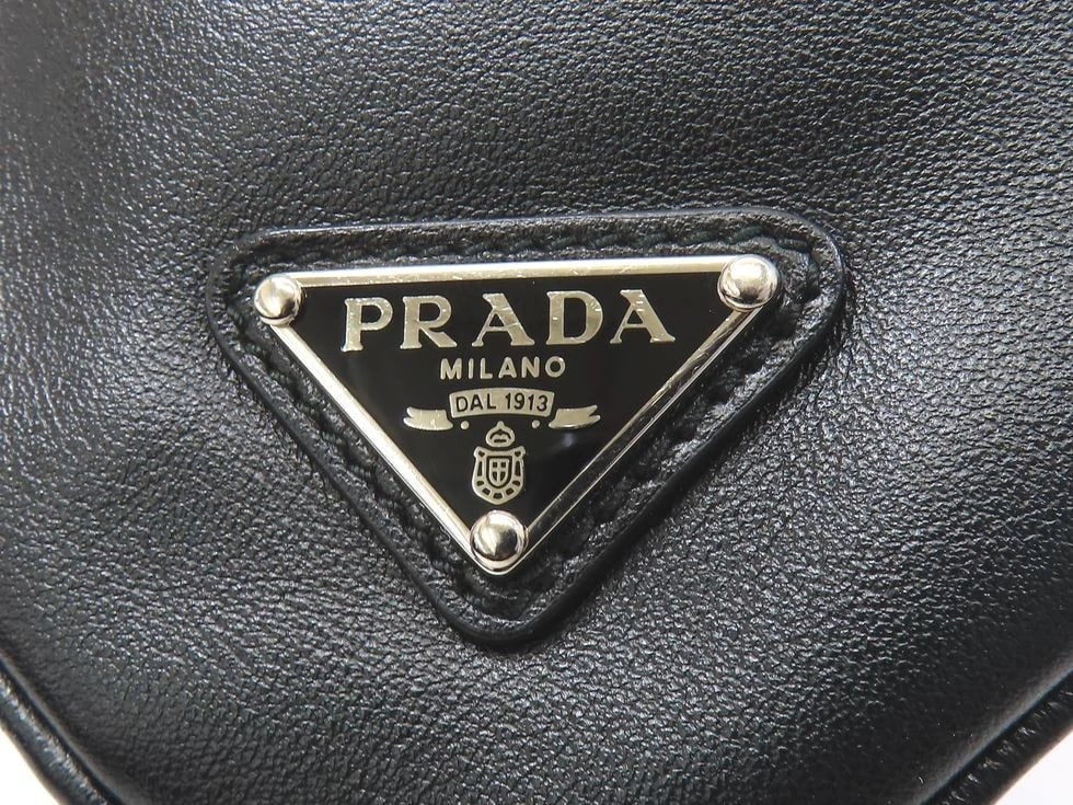 PRADA TRIANGLE CALF LEATHER SHOULDER BAG - 5