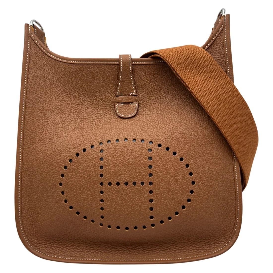 HERMES EVELYNE3 PMGOLD/SHW CLEMENCE LEATHER SHOULDER BAG (1 of 6)