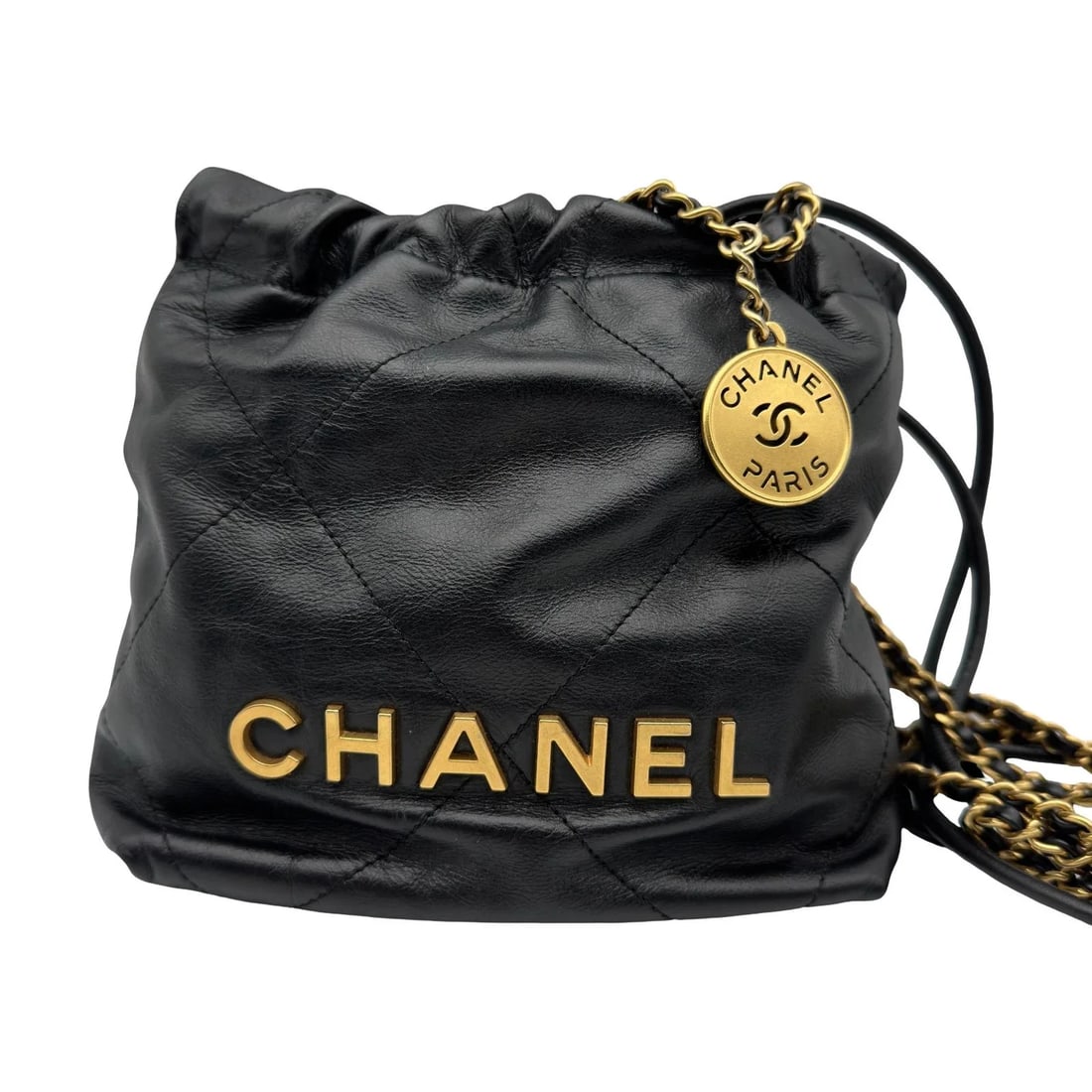 CHANEL MINI BAG BLACK CALFSKIN SHOULDER BAG: CHANEL Mini Bag Black Calfskin Shoulder Bag Brand: CHANEL Type/Style: Handbag Material: Calfskin Color: Black Size: W: 16.0cm / H: 17.5cm / D: 6.5cm Accessories: None Accessories Notice: W