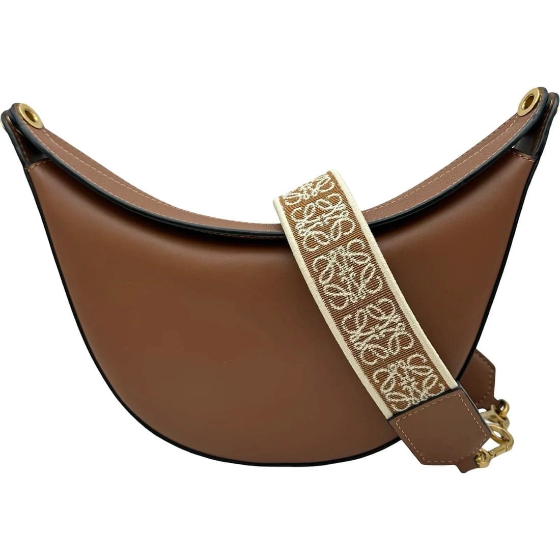 LOEWE LUNA SMALL BROWN SHOULDER BAG: LOEWE Luna Small Brown Shoulder Bag Brand: LOEWE Type/Style: Handbag Material: Leather Color: brown Size: W: 26.5cm / H: 13cm / D: 6cm Accessories: None Accessories Notice: When purchasing