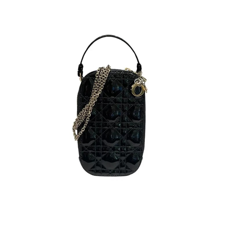 CHRISTIAN DIOR PHONE SHOULDER BAG BLACK GHW WITH WALLET CHAIN: Christian Dior Phone Shoulder Bag Black GHW with Wallet Chain Brand: Christian Dior Type/Style: Handbag Material: none Color: Black/GD Hardware Size: W: 9cm / H: 18cm / D: 2cm Accessories: None