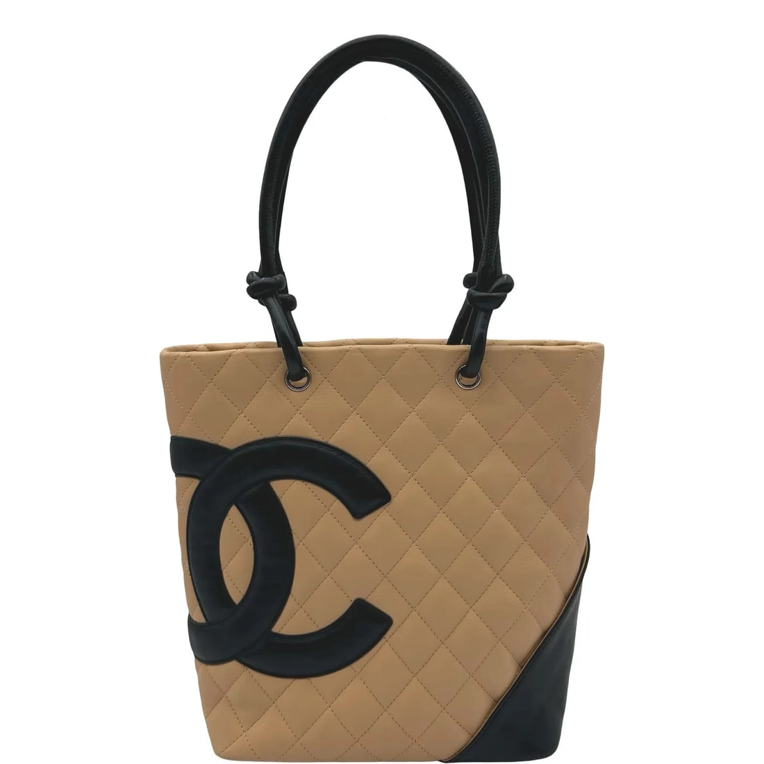 CHANEL CAMBON LINE MEDIUM TOTE 9 SERIES BEIGE SHW CALF: CHANEL Cambon Line Medium Tote 9 Series Beige SHW Calf Brand: CHANEL Type/Style: Handbag Material: Calf Color: Beige / SV Hardware Size: W: 20cm / H: 24cm / D: 11cm Accessories: None Accessories