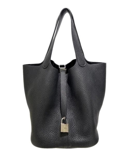 HERMES PICOTIN LOCK MM CLEMENCE LEATHER SHW: HERMES Picotin Lock MM Clemence Leather SHW Brand: HERMES Type/Style: Handbag Material: Taurillon Clemence Color: Black Size: H:21.0cm / W:18.0cm / D:23.0cm Accessories: None Accessories Notice: When