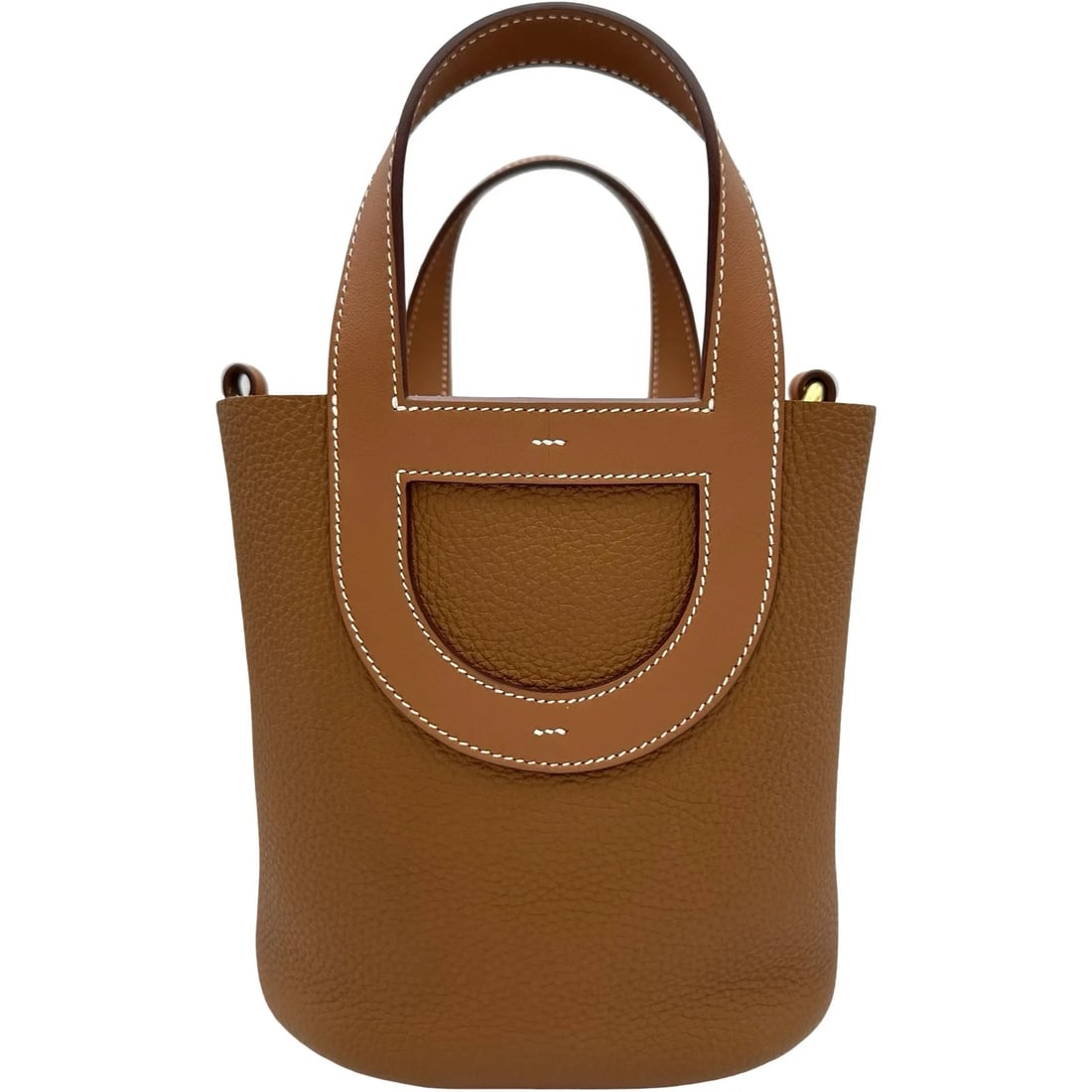 HERMES 18 W STAMP GOLD GHW TAURILLON LEATHER MINI BAG: HERMES 18 W Stamp Gold GHW Taurillon Leather Mini Bag Brand: HERMES Type/Style: Handbag Material: Taurillon Color: Gold / GD Hardware Size: W: 18cm / H: 19.5cm / D: 12cm Accessories: None Accessories