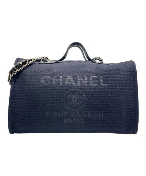 CHANEL DEAUVILLE 2-WAY TRAVEL BAG: CHANEL Deauville 2-Way Travel Bag Brand: CHANEL Type/Style: Handbag Material: Canvas Color: Black Size: H:24.0cm / W:39.0cm / D:13.5cm Accessories: None Accessories Notice: When purchasing pre-owned