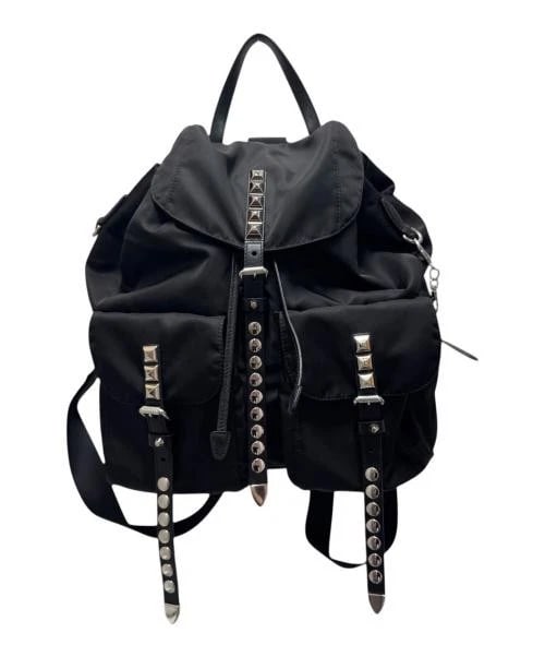 PRADA NYLON STUDS BACKPACK: PRADA Nylon Studs Backpack Brand: PRADA Type/Style: Handbag Material: Nylon Color: Black Size: H:27.5cm / W:29.0cm / D:12.0cm Accessories: None Accessories Notice: When purchasing pre-owne